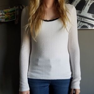 Roxy White Long Sleeve Thermal Shirt